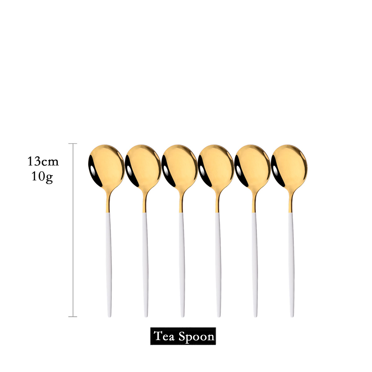 Coffee Tea Sugar Canister Set - 6Pcs 거울 화이트 골드 차 스푼