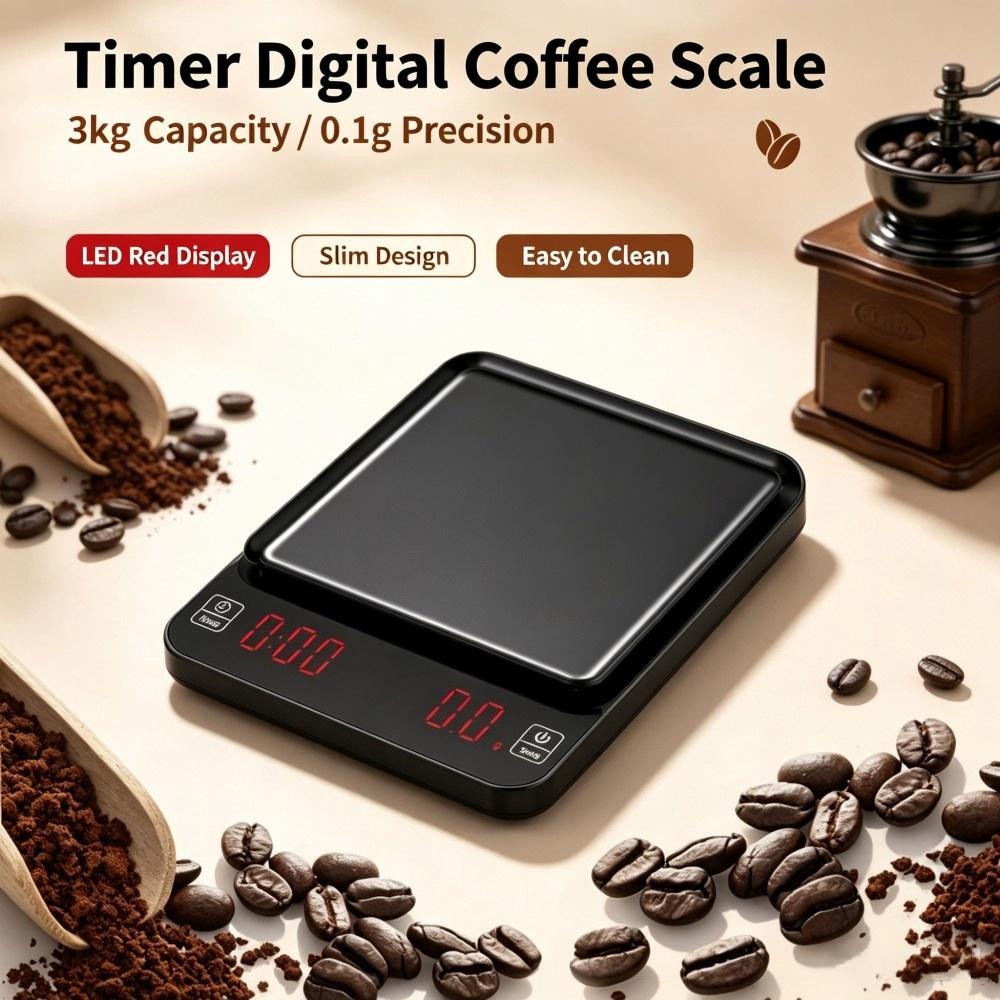 3kg/0.1g 고정밀 디지털 커피 저울, LED 휴대 - Coffee & Tea - Pastry Góc Xanh 리뷰 및 가격