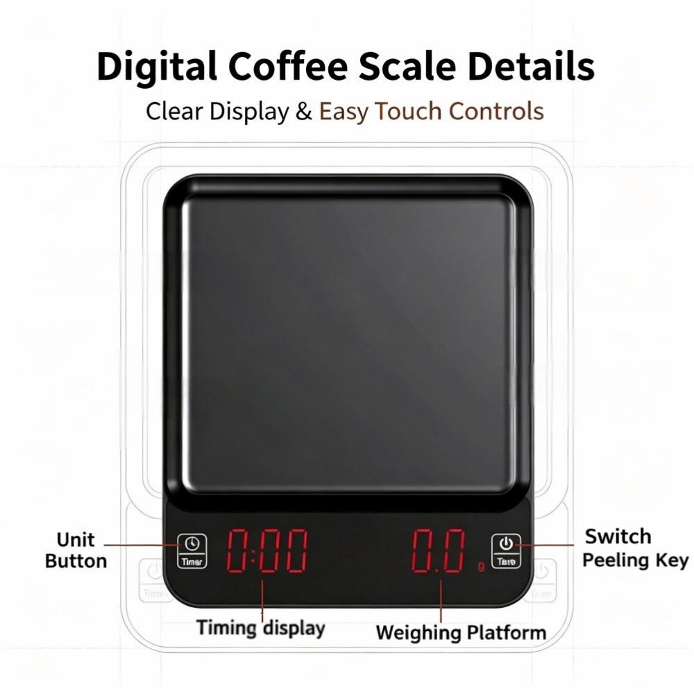 3kg/0.1g 고정밀 디지털 커피 저울, LED 휴대 - Coffee & Tea - Pastry Góc Xanh 리뷰 및 가격