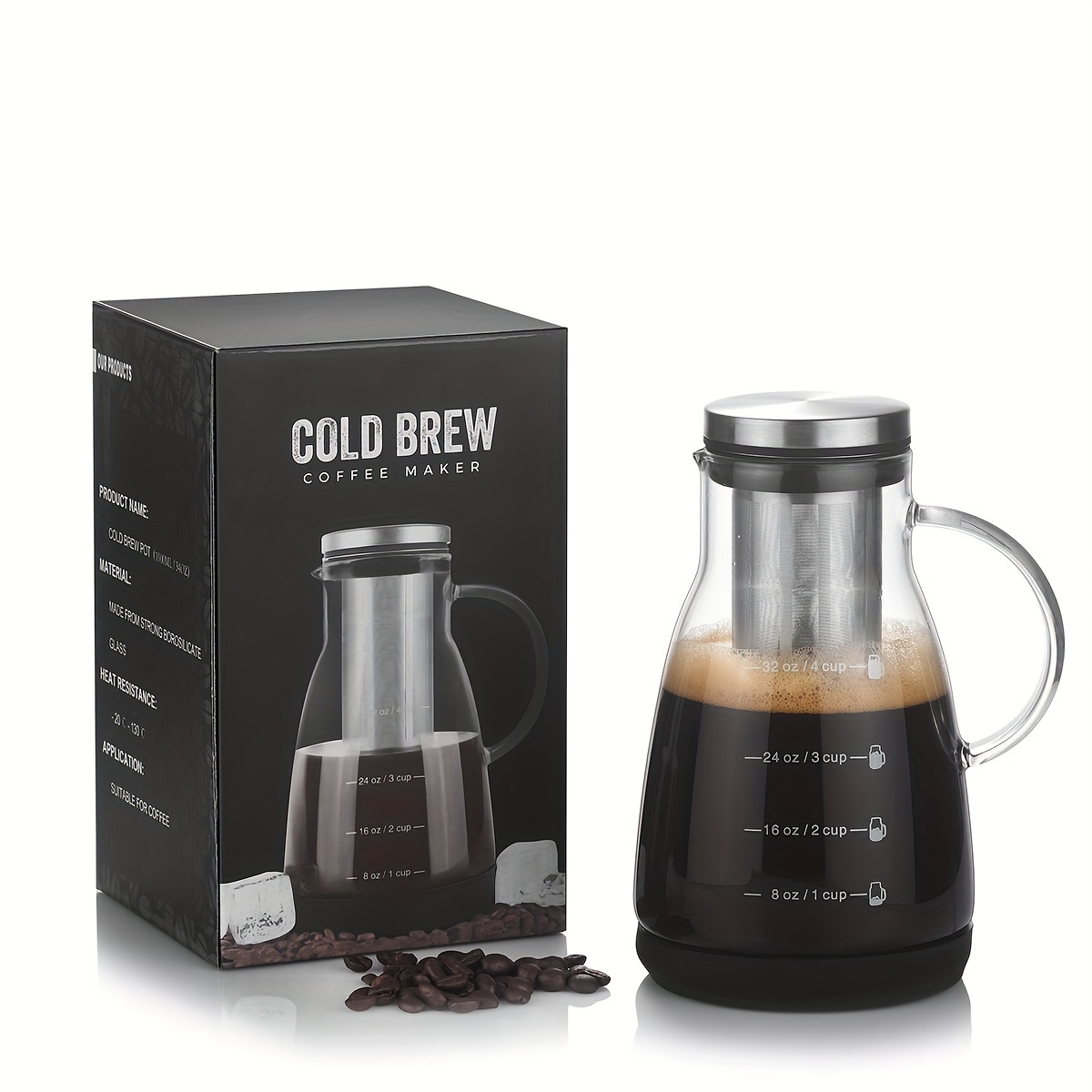 24온스 클래식 유리 콜드브루 커피 피처, 수동 푸어오 - Cold Brew Jar 리뷰 및 가격